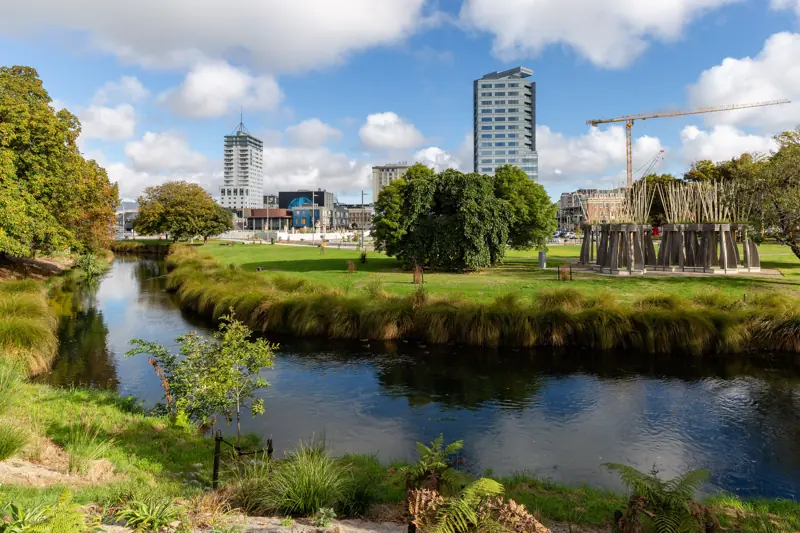 Der Avon River mitten durch Christchurch