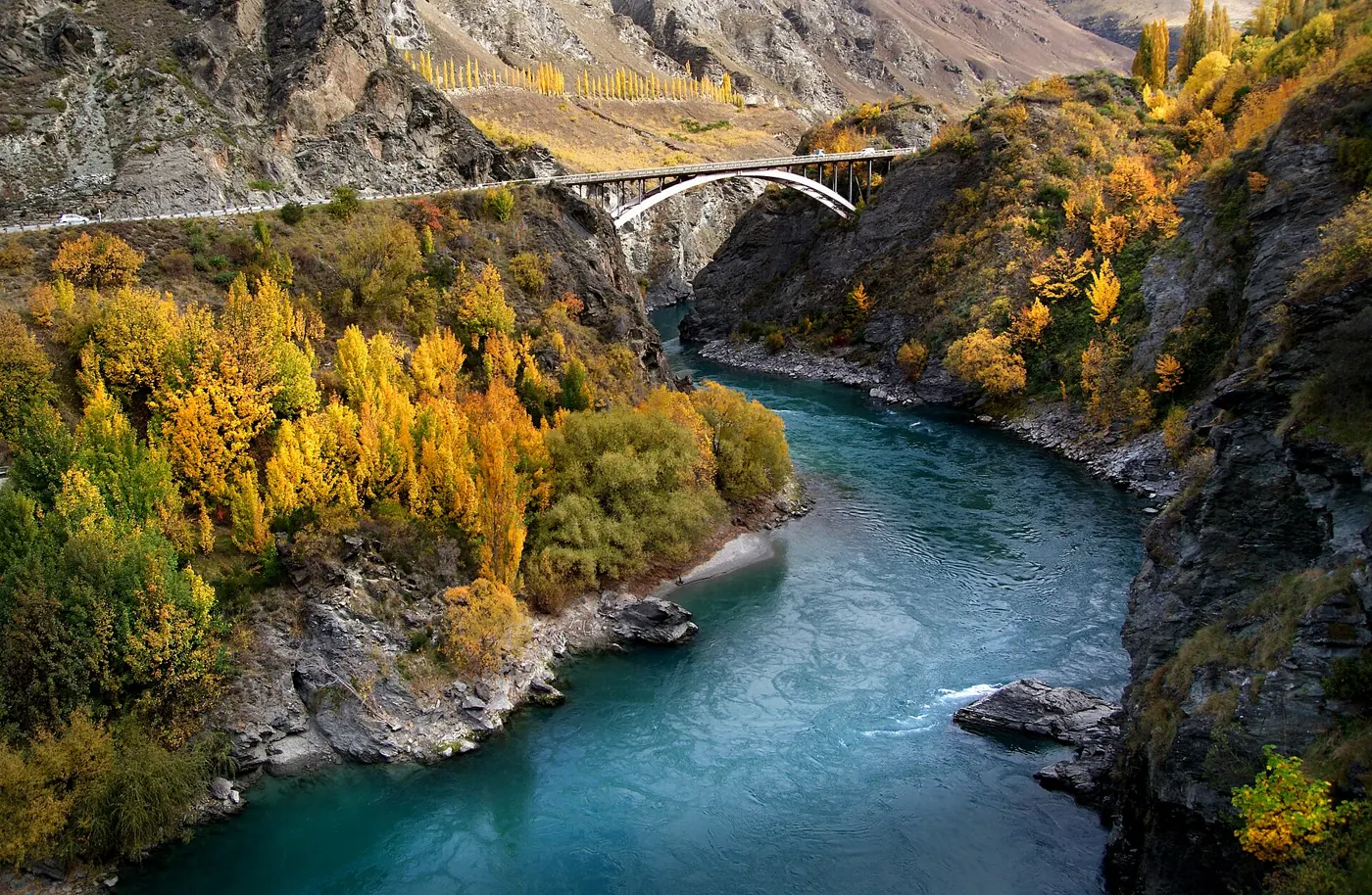 Kawarau Gorge im Herbst, bei Queenstown