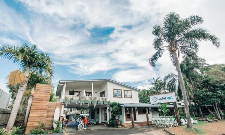 Hostel in Byron Bay, Unterkunft der Oz Adventure, 10 Tage Sydney bis Brisbane