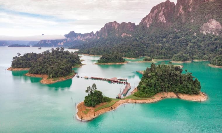Schwimmende Bungalows im Khao Sok, Unterkunft der Thailand Adventure, 12 Tage Bangkok bis Koh Phi Phi