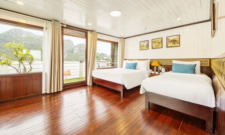 Übernachtungsboot in der Ha-Long-Bucht, Unterkunft der Vietnam Adventure, 9 Tage Hanoi bis Hoi An